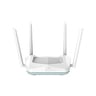 D-Link R15 AX 1500 Wi-Fi 6 AI Router, 4 Gigabit Ports, 4 External Antenna, Voice Control, Parental Control, D-Link Mesh Support, White