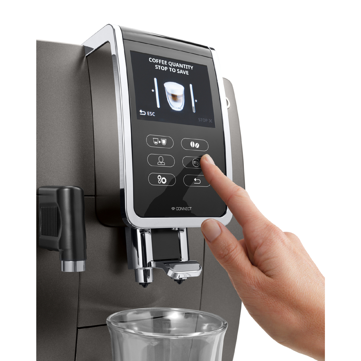 Delonghi 1.8 L, 1450 Watts, Dinamica Plus Automatic Coffee Machine,  Titanium Metal, ECAM370.95T Online at Best Price | Coffee Makers | Lulu UAE