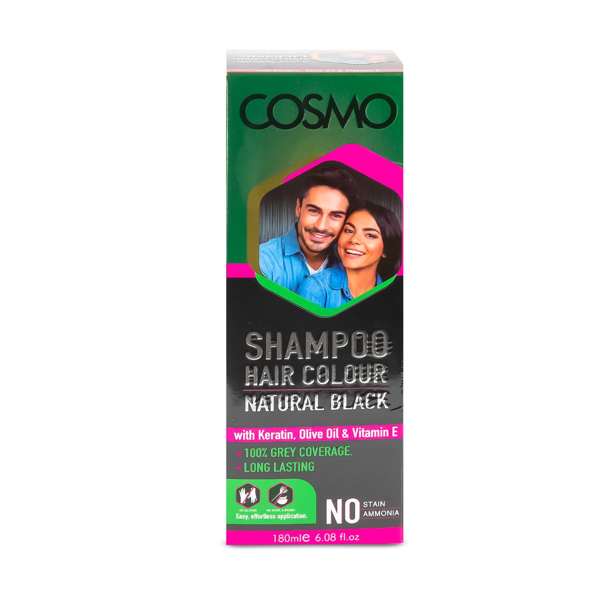 Cosmo Hair Color Shampoo Natural Black 180ml Online at Best Price |  Permanent Colorants | Lulu UAE price in UAE | LuLu UAE | supermarket kanbkam