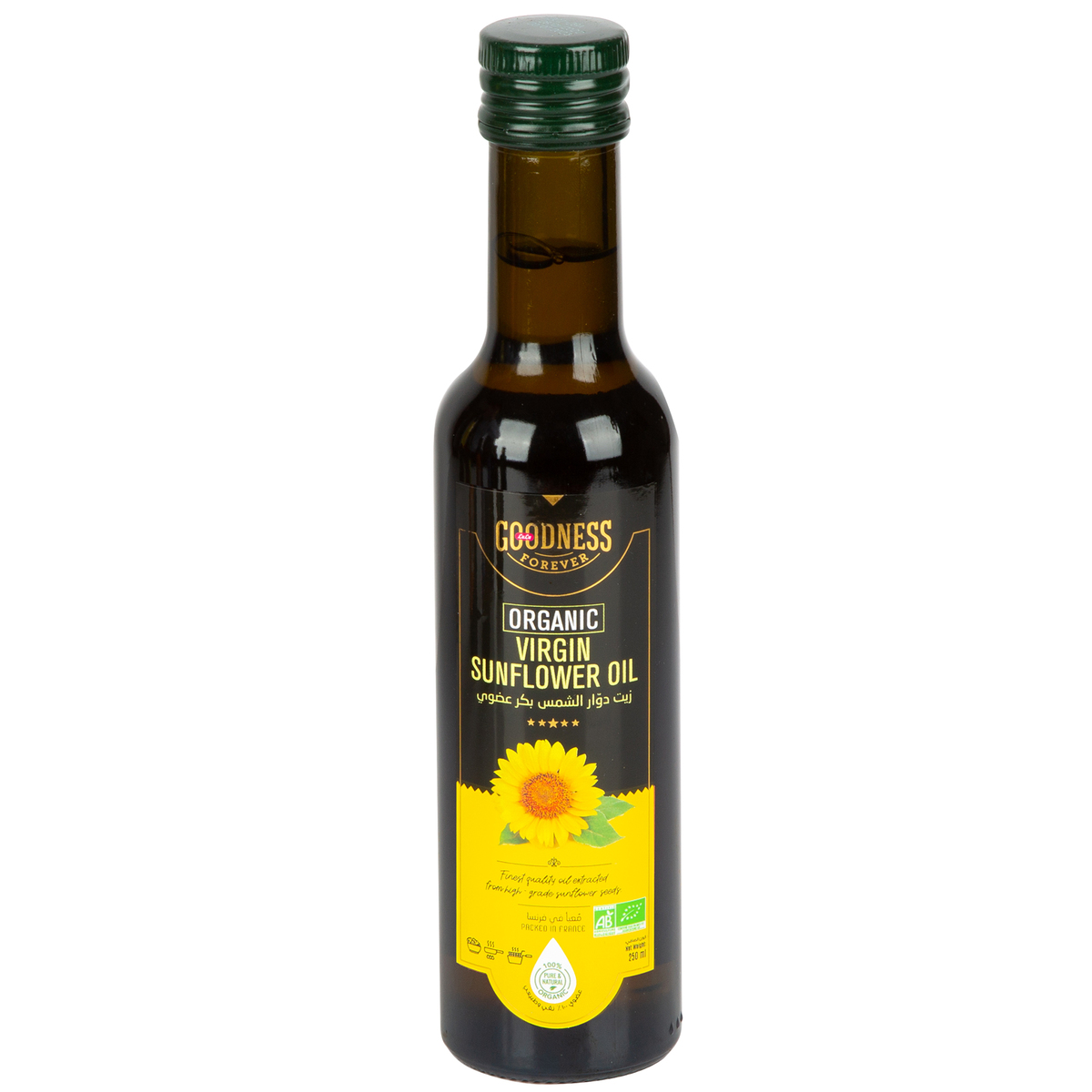 اشتري قم بشراء Goodness Organic Virgin Sunflower Oil 250 ml Online at Best Price من الموقع - من لولو هايبر ماركت Sunflower Oil في الكويت