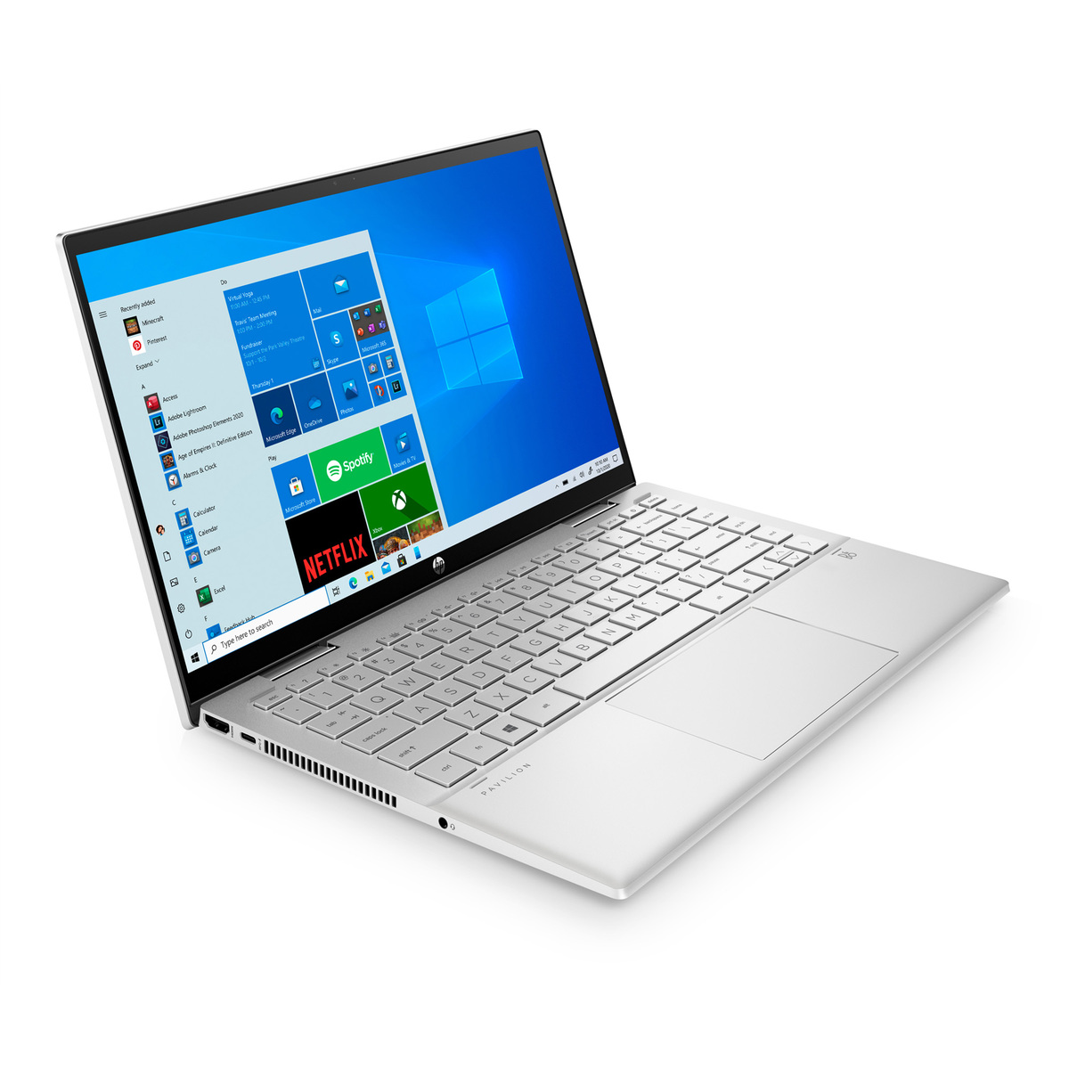HP Pavilion x360 2 in 1 Laptop 14" FHD Touchscreen,14-DY0016NE (40M22EA) Intel® Core™ i3 processor,4GB RAM,256GB SSD,Intel® UHD Graphics,Windows 10,Arabic/English Keyboard,Natural silver