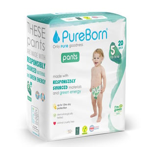 Pure Born Baby Diaper Pants Size 5, 12-16kg 20pcs