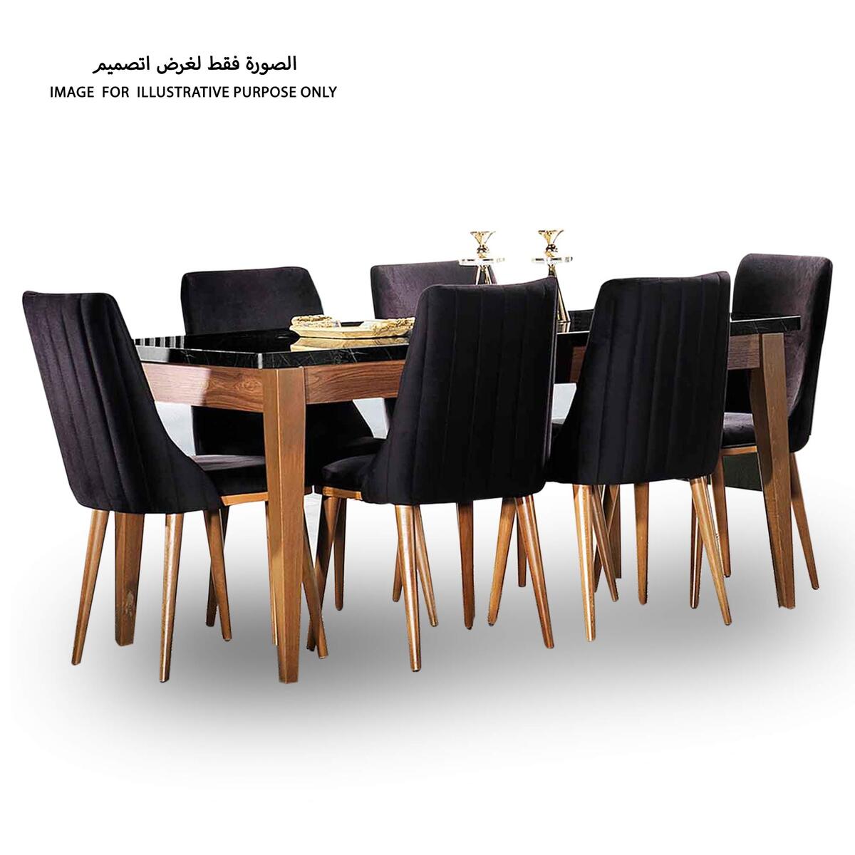 LIZBON Extendable Dining Table+6 Chair .Size Table:Size:73.5x90x160-200 Cms (HxWxL). Size Chair:90x50x48 Cms(HxWxD)
