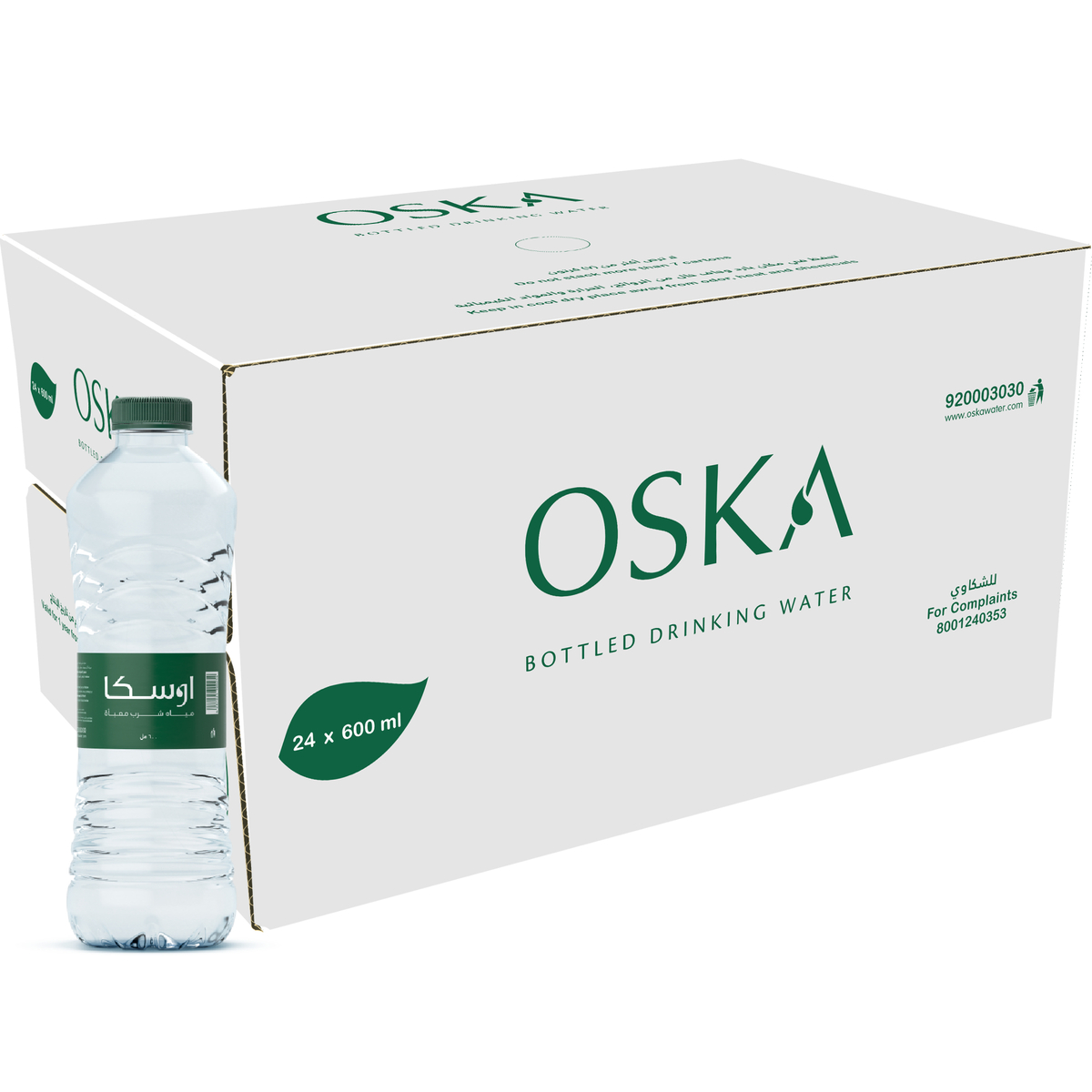 أوسكا مياه شرب معبأة 24 × 600 مل