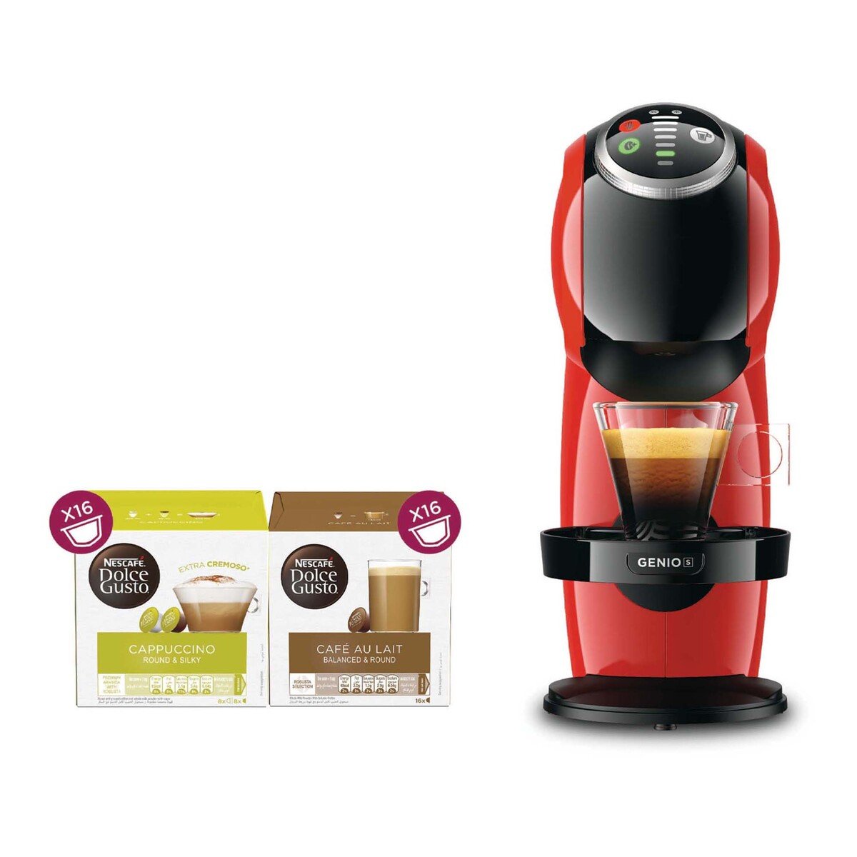 Nescafe Dolce Gusto Genio S Plus EDG315R + Capsule Coffee Maker 1500W 0.8LTR