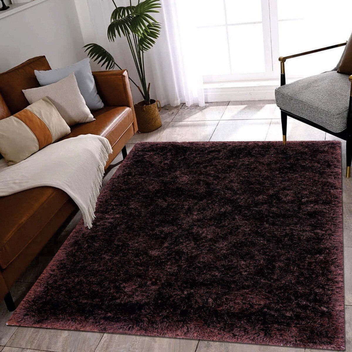 Homewell Polyester Carpet 160x230cm Brown BHD12