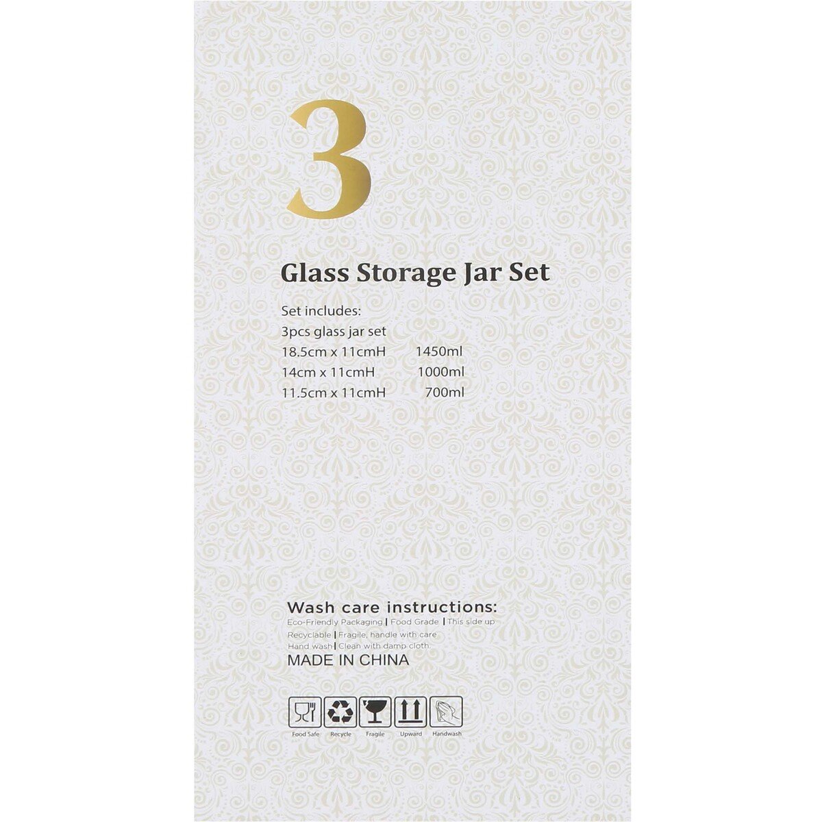 Crystal Drops Glass Storage Jar 3pcs 3351