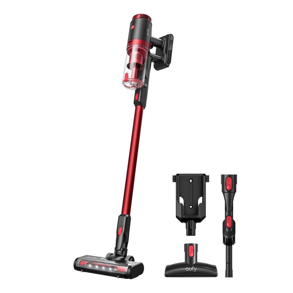 Eufy RoboVac X8 Hybrid Robotic Vacuum Cleaner Black + HomeVac S11 Lite Cordless Stick Vacuum Cleaner Red