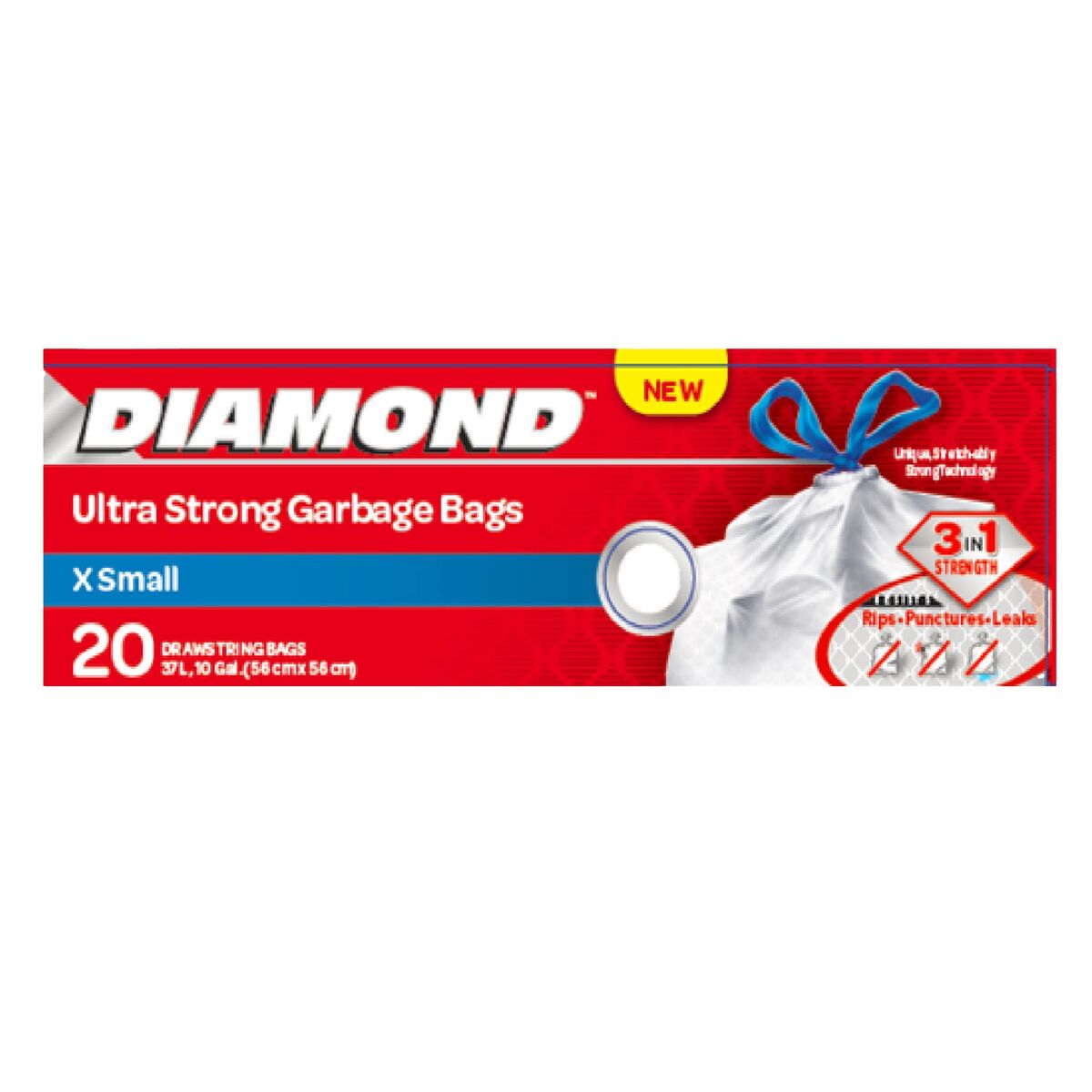 Diamond Waste Bag Extra Small (56cm X 56cm) 1+ 1 Promo