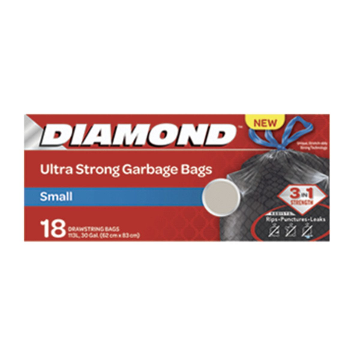Diamond Garbage Bags Ultra Strong Small Size 62 x 83cm 18pcs
