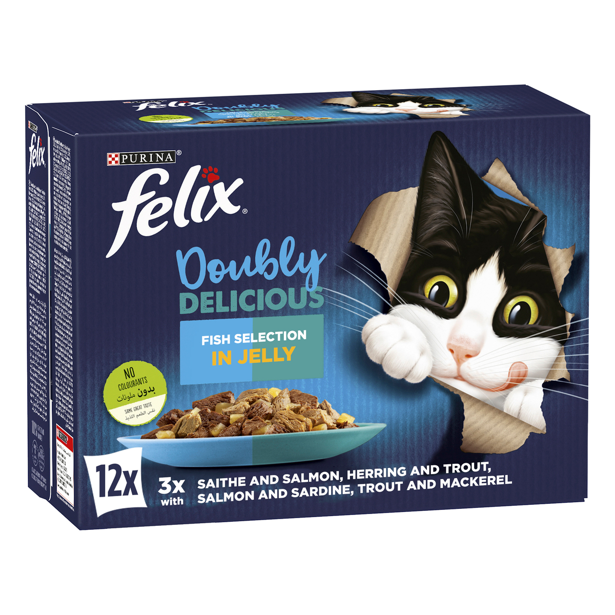 Purina  Wet Cat Food Felix Doubly Delicious Fish Selection In Jelly 12 x 85g