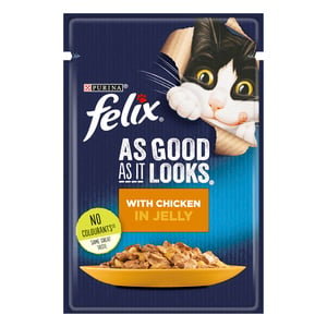 Purina Wet Cat Food Felix  As Good As It Looks With Chicken in Jelly 85g