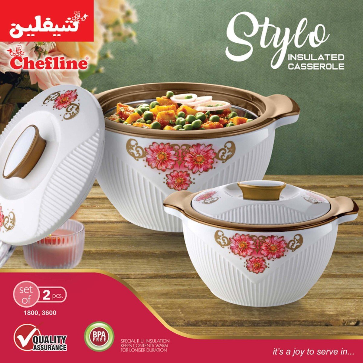 Chefline Plastic Hot Pot 2pcs Set STYLO 1.8Ltr 3.6Ltr 183600IND