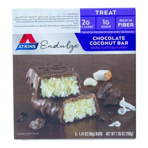 اشتري قم بشراء Atkins Endulge Chocolate Coconut Bar 5 x 40 g Online at Best Price من الموقع - من لولو هايبر ماركت Covrd Choco.Bars&Tab في الامارات
