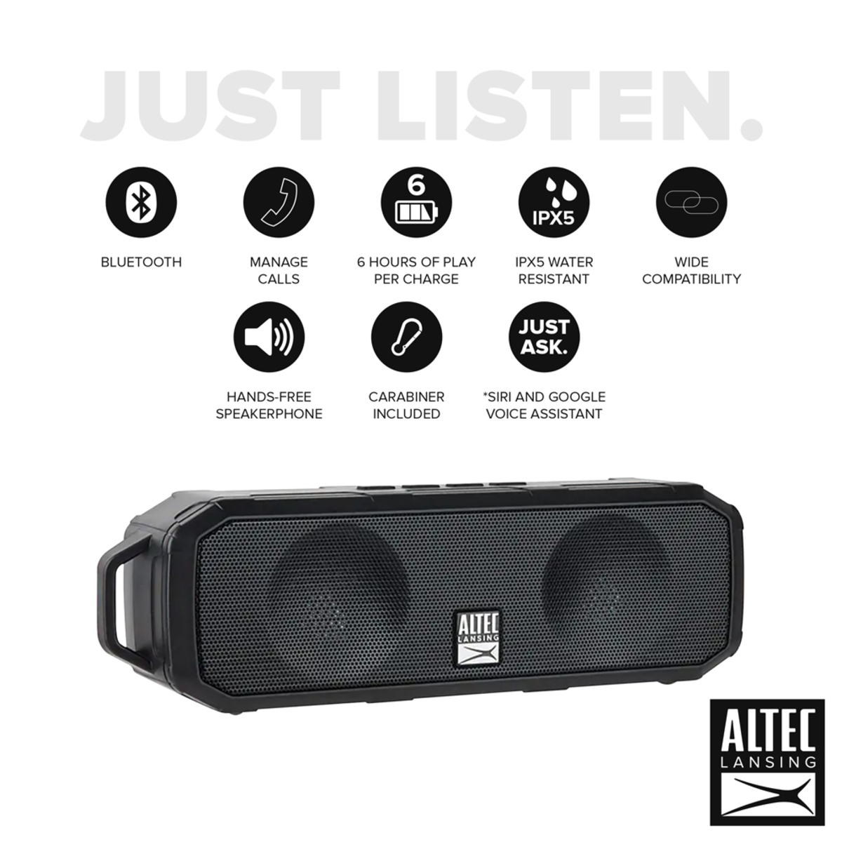 Altec Lansing Fury Wireless Bluetooth Speaker W340N Black