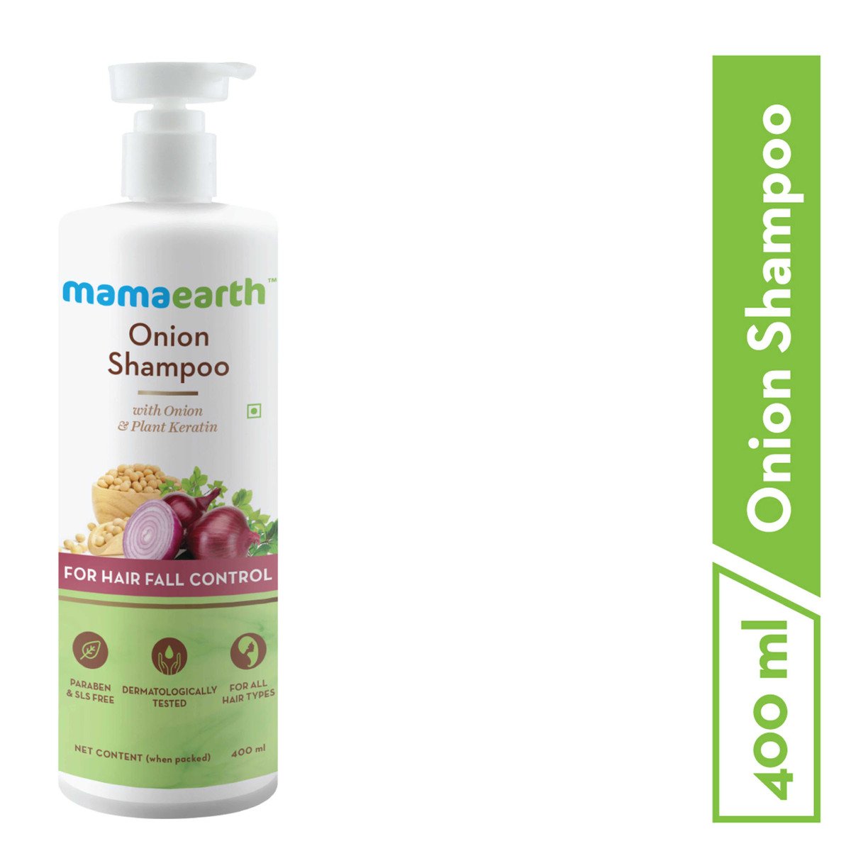 Mamaearth Onion Shampoo with Onion Oil and Plant Keratin 400ml