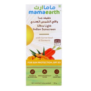 Mamaearth Ultra Light Indian Sunscreen SPF 50 PA+++ 80 ml