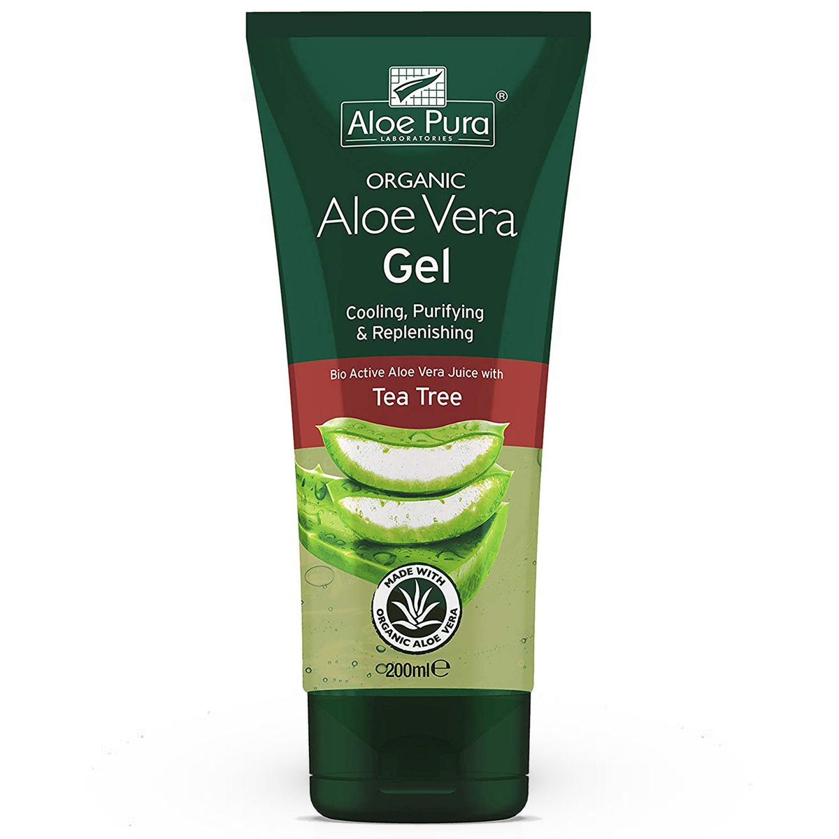 Aloe Pura Organic Aloe Vera Gel + Tea Tree 200ml