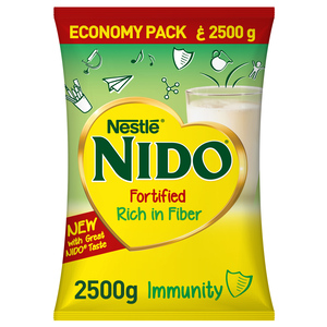 Buy Nestle Nido Fortified Milk Powder Rich in Fiber Economy Pack 2.5 kg Online at Best Price | Powdered Milk | Lulu UAE in Saudi Arabia