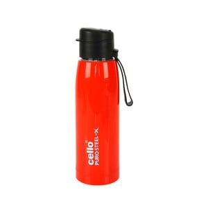Cello Stainless Steel Water Bottle PuroXRover 600ml Assorted