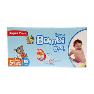 Sanita Bambi Baby Diaper Size 5 Extra Large 12-22kg 108pcs