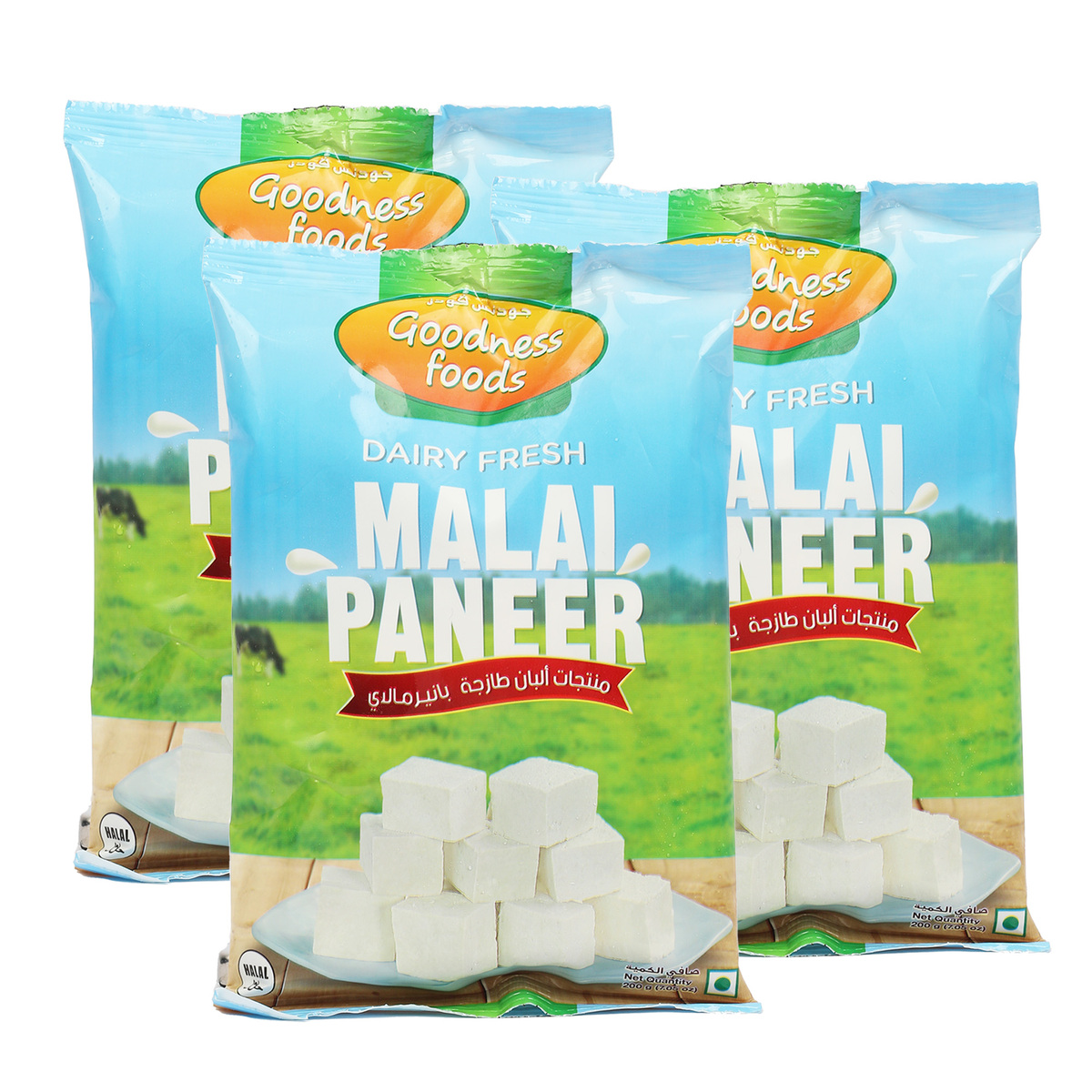 Goodness Foods Malai Paneer Value Pack 3 x 200 g