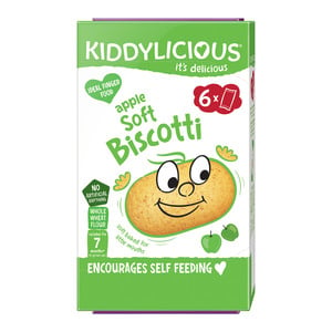 Kiddylicious Apple Soft Biscotti For 7 Months, 6 x 20 g