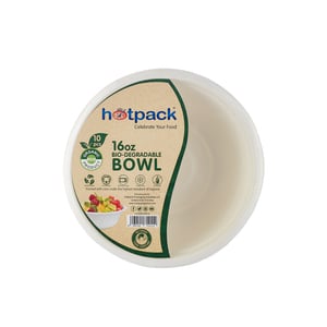 Hotpack Bowl Bio-Degradable Capacity 16oz 10pcs