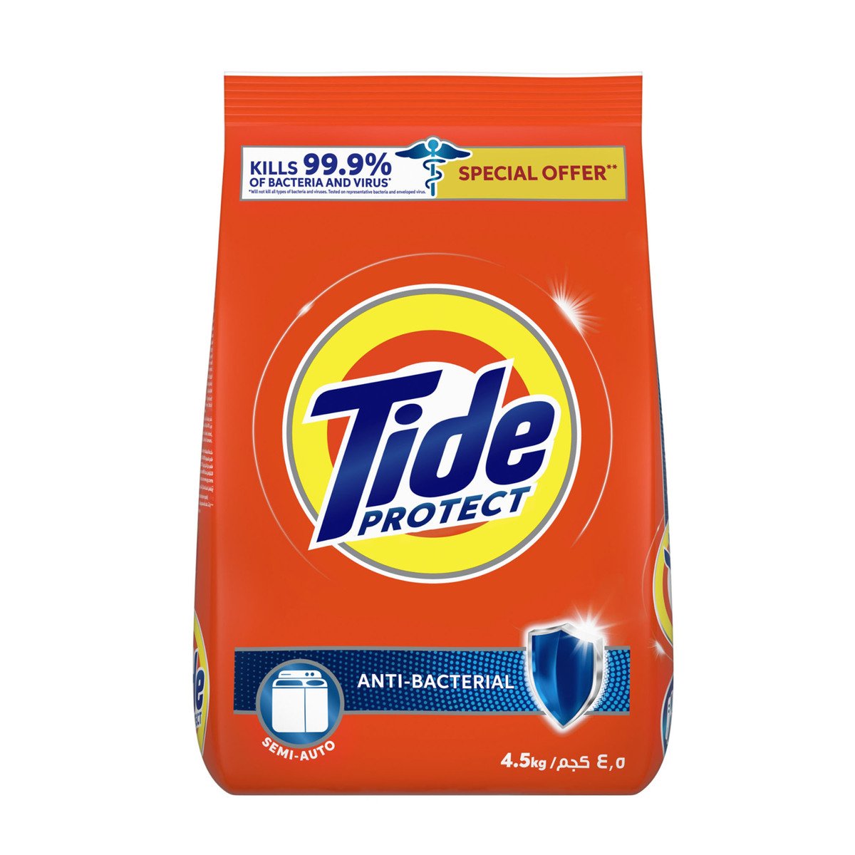 Buy Tide Semi-Automatic Washing Powder Anti-Bacterial 4.5kg Online at Best Price | Washing Pwdr T.Load | Lulu UAE in UAE