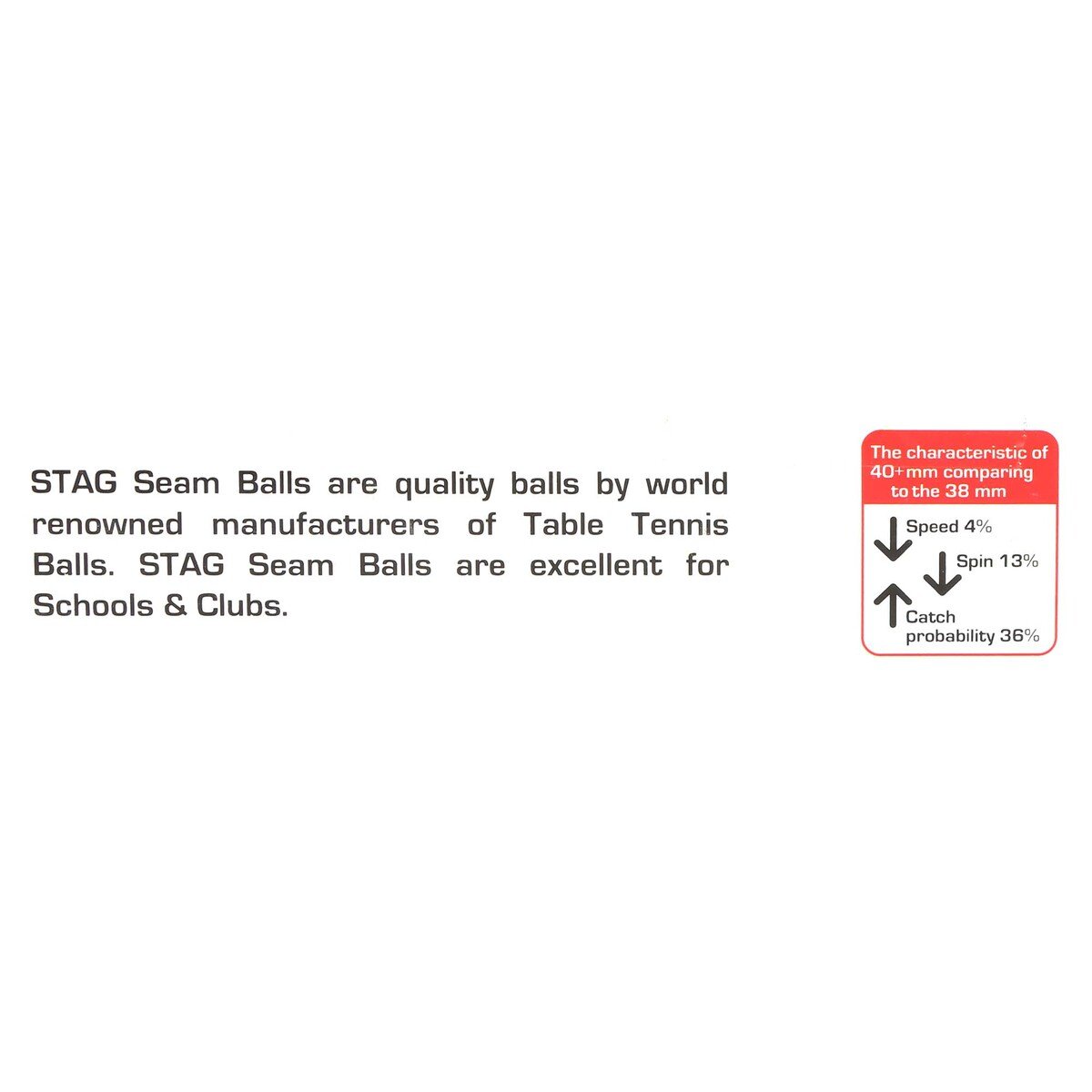 Stag Table Tennis Ball Seam 6Pc TTBA-920D
