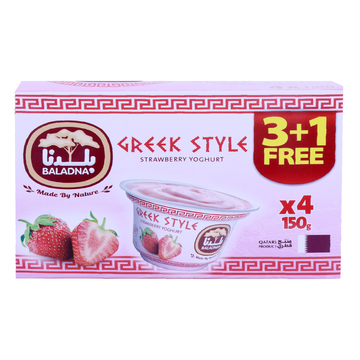 Baladna Greek Yoghurt Strawberry 4 x 150g