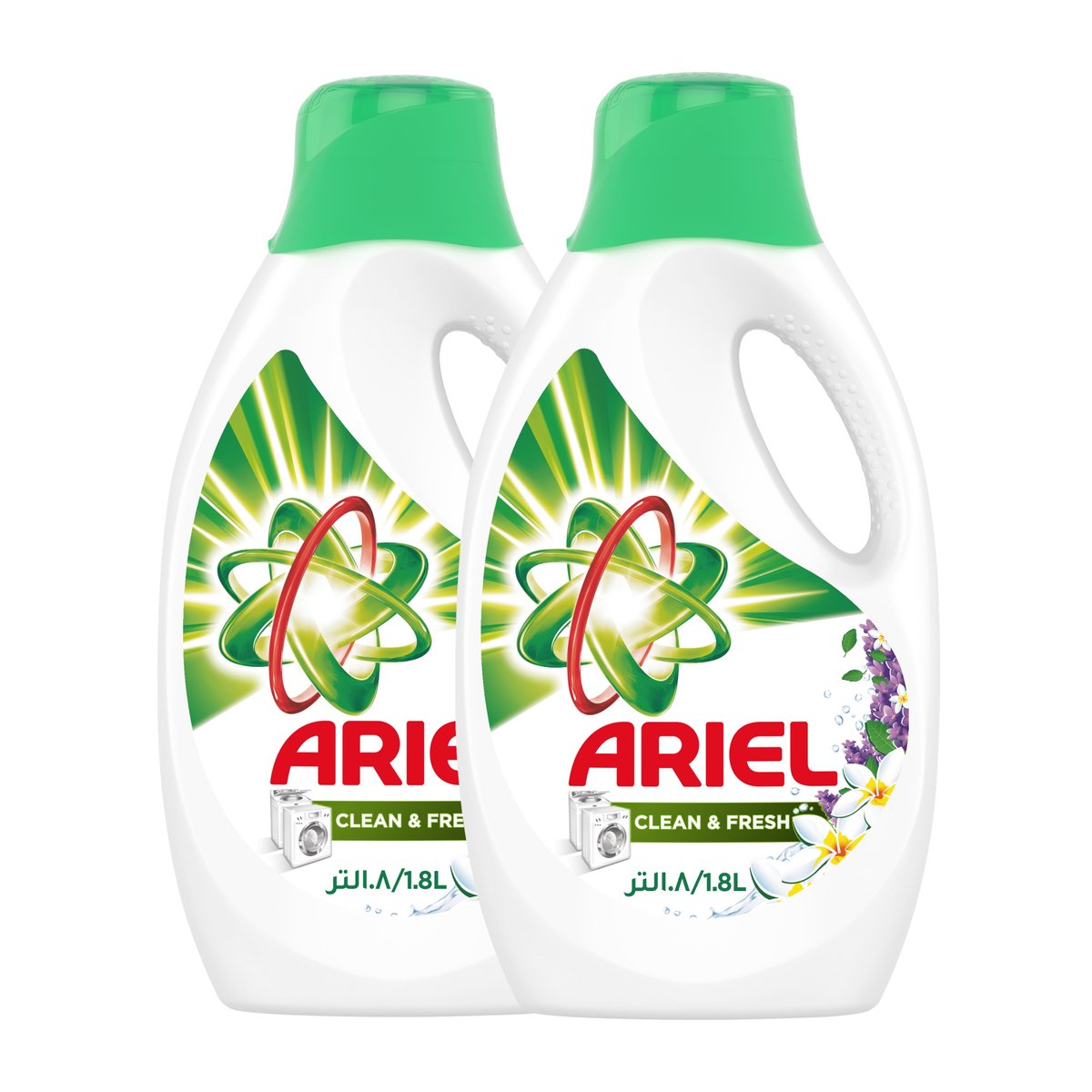 Buy Ariel Power Gel Clean & Fresh 2 x 1.8Litre Online at Best Price | Liquid Detergent | Lulu Kuwait in UAE