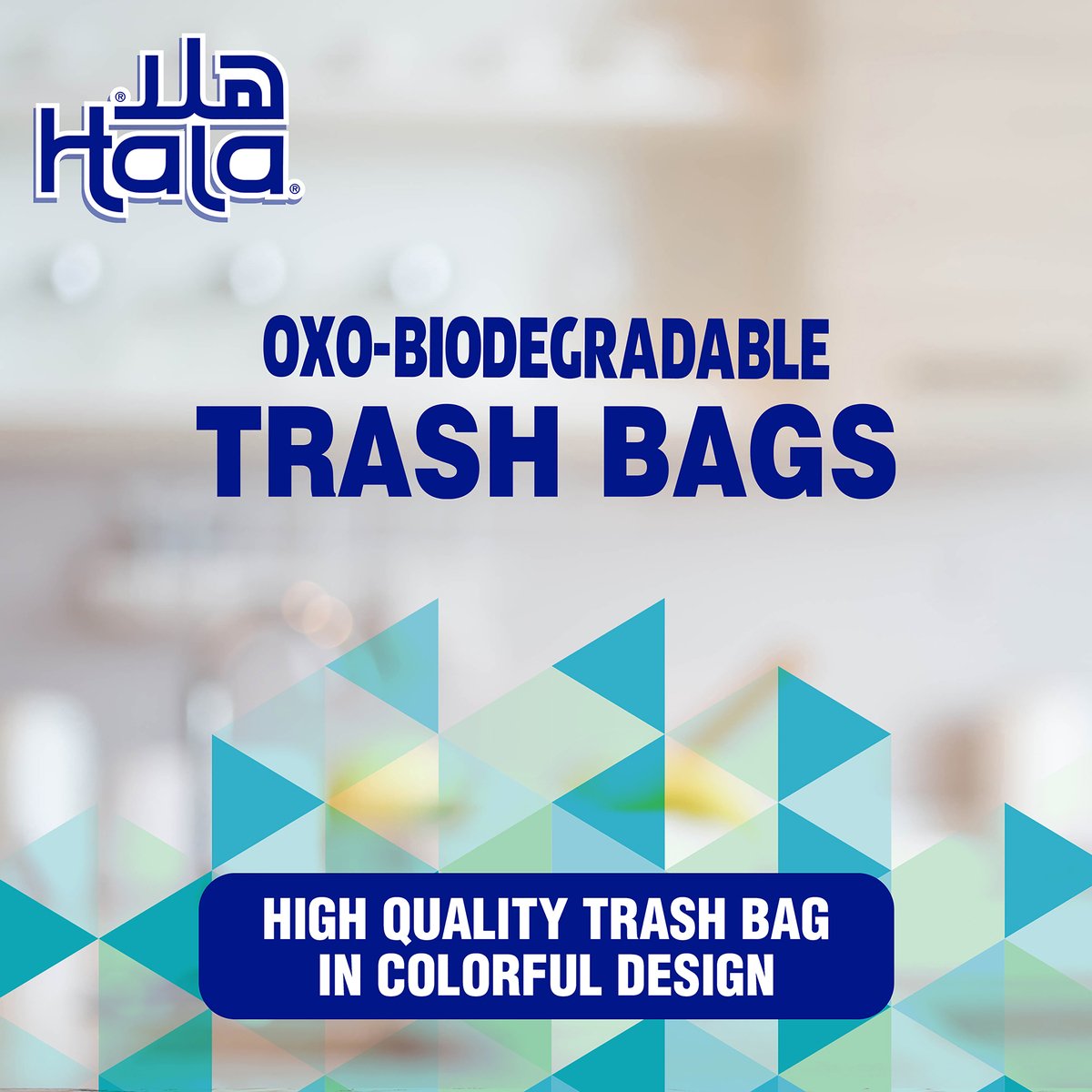 Hala Oxo Biodegradable Trash Bags 10 Gallons Size 58 x 50cms 80pcs