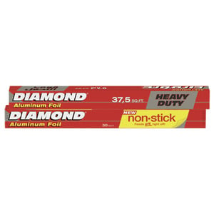 Diamond Aluminum Foil Heavy Duty 37.5sq.ft + Non-Stick 30sq.ft