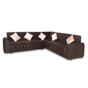 Design Plus Fabric Corner Sofa Set 280x190cm DP02 Brown