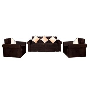 Design Plus Fabric Sofa Set 5 Seater (3+1+1) DP03 Brown