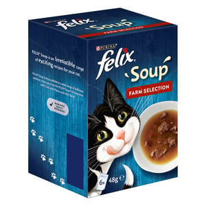 Buy Felix Soup Farm Selection Cat Food 6 x 48 g Online at Best Price | Cat Food | Lulu Kuwait in UAE