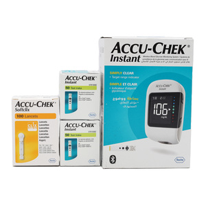 Accu Chek Glucose Monitor Instant + Test Strips 50pcs x 2 + Lancets 100