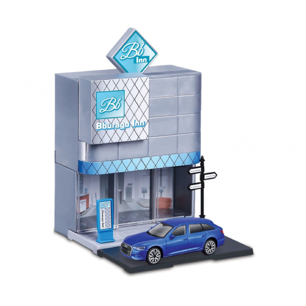 Bburago 1:43 Scale Street Fire Series Hotel with 1 Toy Car 31503