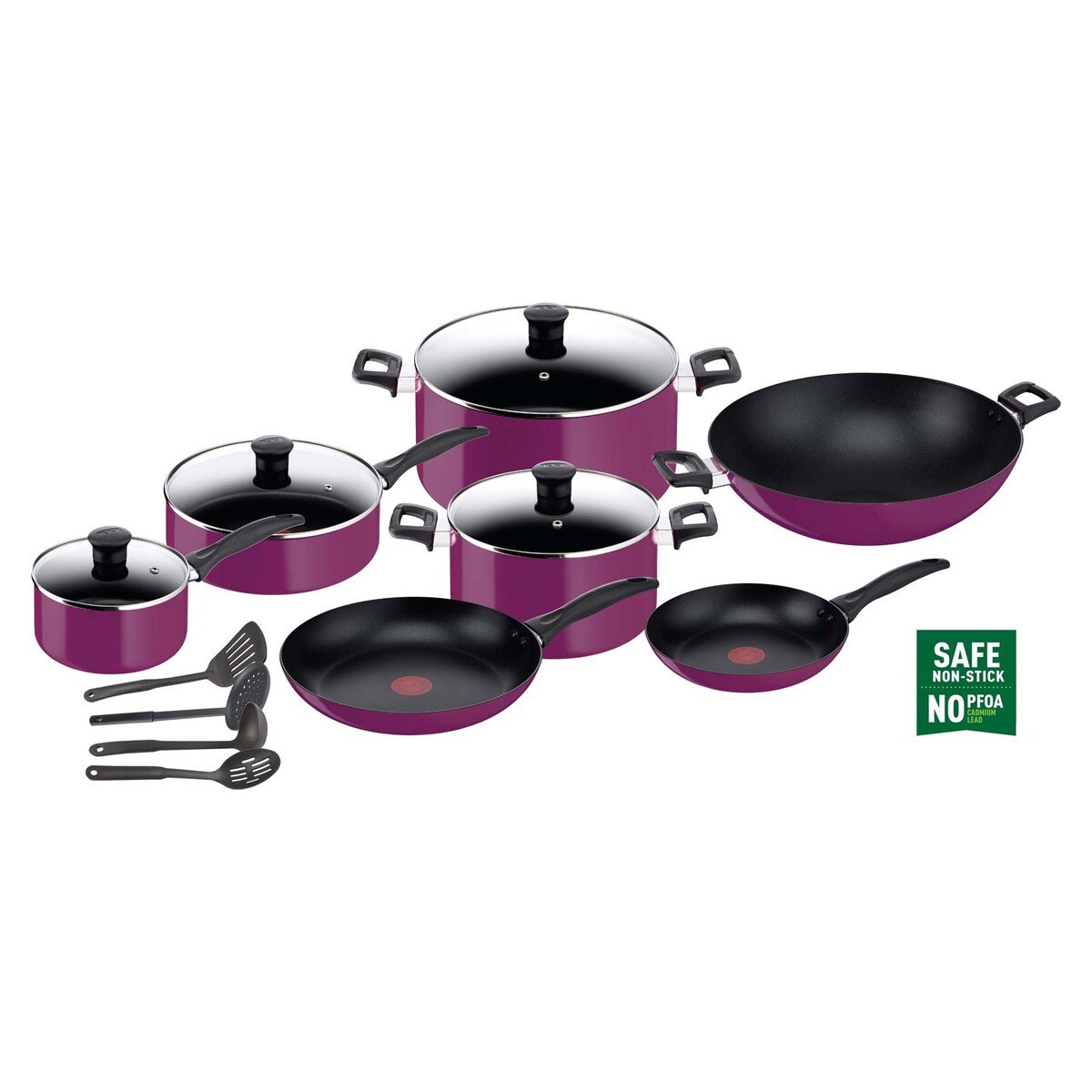 Tefal Cookware Set Simply Cook Purple 15pcs 093SE86
