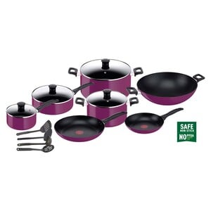 Tefal Cookware Set Simply Cook Purple 15pcs 093SE86