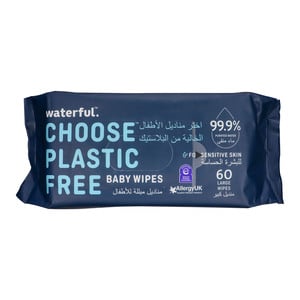 Waterful Plastic Free Large Baby Wipes 60pcs