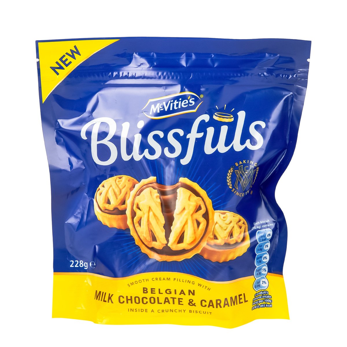 McVitie's Blissful Belgian Milk Chocolate & Caramel Biscuits 228 g