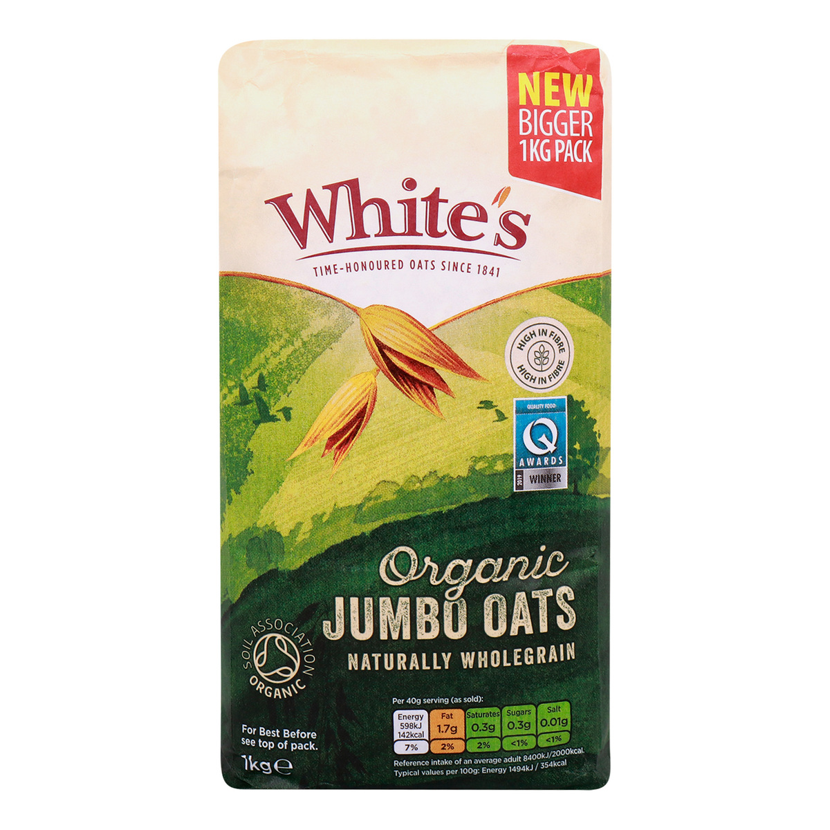 اشتري قم بشراء Whites Organic Jumbo Oats 1 kg Online at Best Price من الموقع - من لولو هايبر ماركت Oats في الامارات