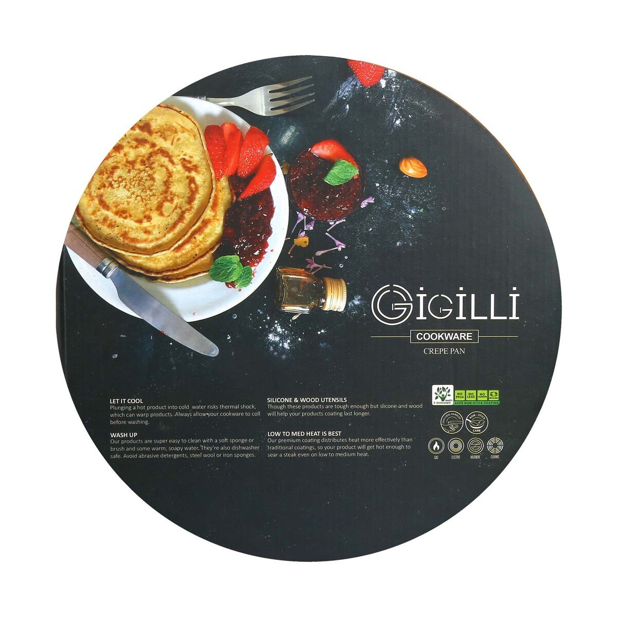 Gigilli Aluminium Crepe Pan, 30 cm