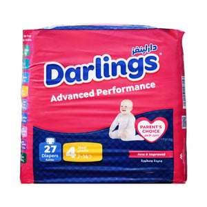 Darlings Baby Diapers Advanced Performance Stage 4,Maxi 7-16kg 27pcs