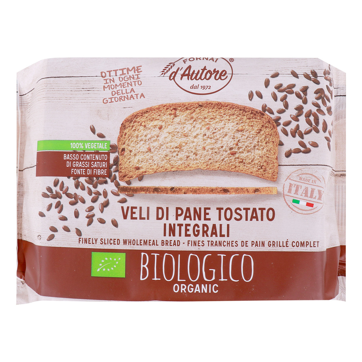 Fornai D Autore Organic Finely Sliced Wholemeal Bread 120 g