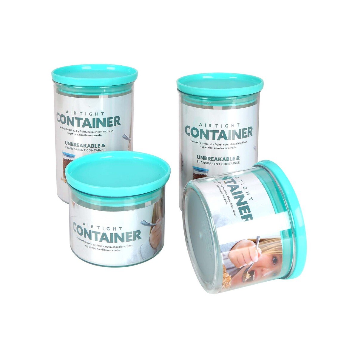Home Airtight Container Round 900ml + 500ml 4pcs