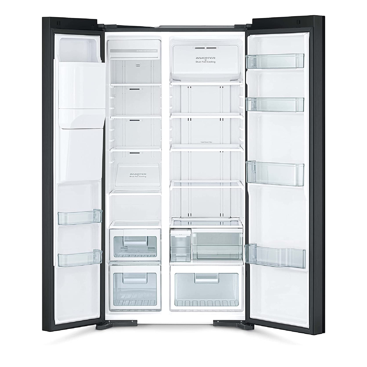 Hitachi 700 L Side by Side Refrigerator,  Automatic Icemaker, Glass Black, RSX700GPUK0GBK