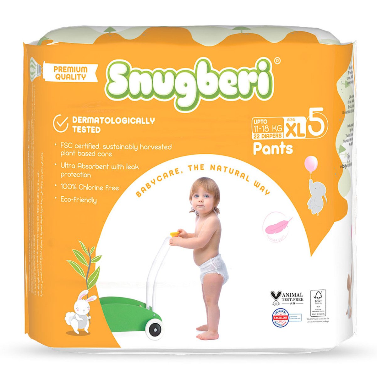 اشتري قم بشراء Snugberi Baby Diaper Pants Size 5, XL 11-18kg 22pcs Online at Best Price من الموقع - من لولو هايبر ماركت Baby Nappies في الامارات